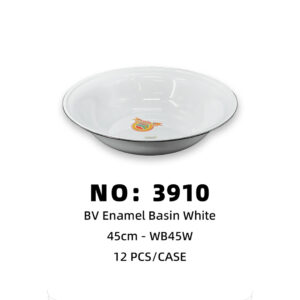 NO: 3910 White Bonvoyage Iron Basin 45cm 12PCS/CASE