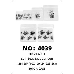 NO: 4039 125125 Cartoon Self-Sealing Bag 4.2×3.2cm 50pck/bag
