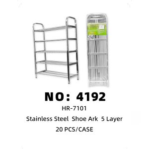 NO: 4192 5-tier 3-bar square tube shoe rack 20pcs/CASE