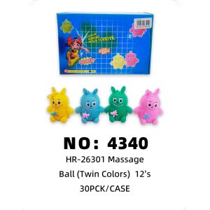 NO: 4340 Bow-tie Kitten Pom-Pom Glitter Ball 12s 30PCK/CASE