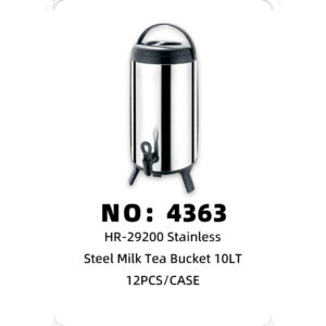 NO: 4363 Black Stainless Steel Milk Tea Bucket 10t 12PCS/CASE