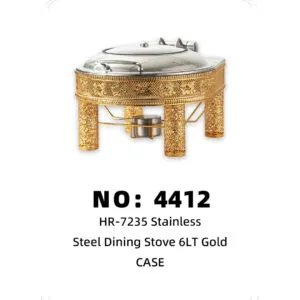 NO: 4412 Gold-plated round hydraulic stove with lace trim 6LT CASE