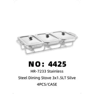 NO: 4425 Silver Glass Stove 3 x 1.5lt 4PCS/CASE