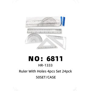 NO: 6811 Small ruler set, 20cm ruler, 4 pieces, 50 sets/cases