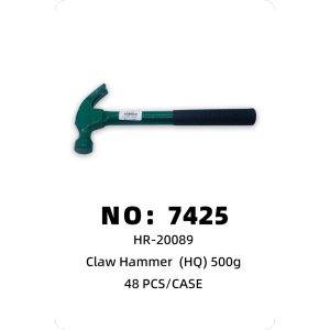 NO: 7425 Steel Pipe Handle Claw Hammer 500g 48PCS/CASE