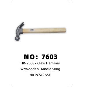 NO: 7603 Wooden Handle Claw Hammer 500g 48PCS/CASE