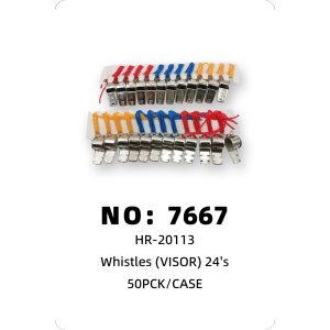 NO: 7667 Iron Whistle Mixed Color Rope 50PCK/CASE
