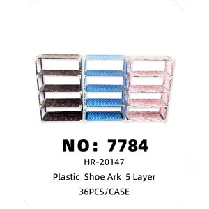 NO: 7784 Five-tier stainless steel shoe rack 36PCS/CASE